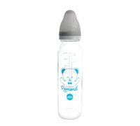 dBb Remond Biberon Regular Air 240 ml de vidrio - Chupete NN - Recién nacido - Anticólico de silicona - Flujo regular - 1ª edad, 0 a 4 meses - Fabricación francesa - Gris