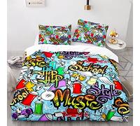 DBEES Fundas Nordicas Juveniles Graffiti Grafiti Hip Hop 155X220Cm con 2 Fundas De Almohada 40X75Cm Microfibra Funda Nordica Cama 105 Lavable En La Lavadora Funda Nordica 155 X 220