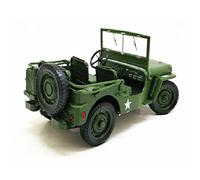DBEIXIWEI Modelo táctico de vehículo militar fundido a presión de la Segunda Guerra Mundial, escala 1:18, vehículo todoterreno Willys, decoración coleccionable para exhibición de oficina en casa