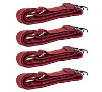 dbest products Carrito Dolly de Alta tensión Ajustable de 63 pies, Cuerda elástica Plana, Paquete de 4 con Ganchos y Hebilla, Correa elástica Resistente, Amarre elástico máximo para moverse al Aire