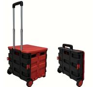 Dbest Products Cart Carrito Plegable con Ruedas para , Cesta de Transporte | Capacidad de 80 lbs, Azul de Plástico Resistente, Utilizado como Asiento