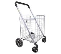 dbest products Cruiser Cart Deluxe - Cesta Plegable para la Colada con Ruedas, Plegable, compacta, Ligera, Plegable, Color Plateado