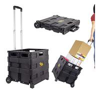 dbest Products Quik Cart Topless sin Tapa portátil de Almacenamiento móvil Plegable Carrito de Mano rodante Resistente, Color Negro