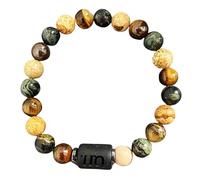 DBHDG Pulsera de cuentas del zodiaco para hombre - Pulsera con peso para hombre con cuentas de piedras naturales, joya de sanación espiritual para regalo (Virgo)
