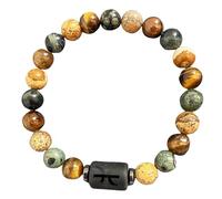 DBHDG Pulsera de cuentas del zodiaco para hombre - Pulsera con peso para hombre con cuentas de piedras naturales, joya de sanación espiritual para regalo (Piscis)