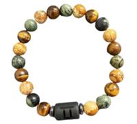 DBHDG Pulsera de cuentas del zodiaco para hombre - Pulsera con peso para hombre con cuentas de piedras naturales, joya de sanación espiritual para regalo (Géminis)