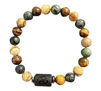 DBHDG Pulsera de cuentas del zodiaco para hombre - Pulsera con peso para hombre con cuentas de piedras naturales, joya de sanación espiritual para regalo (Cáncer)