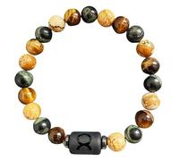 DBHDG Pulsera de cuentas del zodiaco para hombre - Pulsera con peso para hombre con cuentas de piedras naturales, joya de sanación espiritual para regalo (Tauro)