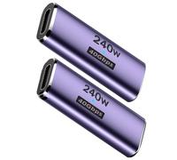 Dbilida 240 W USB C hembra a hembra 2 unidades, 40 Gbps USB C Coupler, USB 4 acoplamiento tipo C 8 K @ 60 Hz, 5 K @ 60 Hz, 4 K @ 120 Hz para iPhone 15 Series, Thunderbolt 4/3, iPad, MacBook Pro/Air