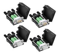Dbilida Conector DB9 sin soldadura (2 macho+2 hembras), conector DB9 RS232 D-SUB serie a terminal de puerto de 9 pines con caja