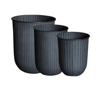 DBKD Set de 3 macetas Out stripe Black