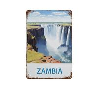 DBKGHIEDHG Cartel de estaño, póster de viaje vintage de Zambia, para casa, pub al aire libre, divertido, retro, vintage, jardín, bar, placa de pared, recuerdo de cueva de hombre (20 x 30 cm, J50)