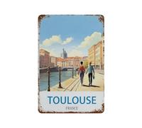 DBKGHIEDHG Toulouse France - Cartel de metal vintage para decoración de pared, placa de casa, póster para el hogar, bar, pub, jardín, cocina, café, garaje (20 x 30 cm, I87)