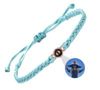 DBLXYAN Pulsera con imagen en el interior, pulsera personalizada con foto, pulseras de identificación para mujer, regalos conmemorativos para un ser querido, M, Plata Esterlina, Amazonita Cuarzo