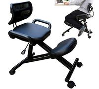 DBMGB Silla de Rodillas Ajustable en Altura Taburete de Rodillas Ergonómica con Ruedas y Respaldo Sillas Ergonomicas Oficina para Alivia la Fatiga del Cuello y Las Piernas