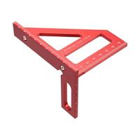 DBOO Regla de medición 3D multiángulo, de aleación de aluminio, transportador de 45/90 grados para carpintería y carpinteros, herramienta de ingeniero portátil con diseño grueso antidesplazamiento