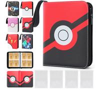 DBPBToU Álbum Cartas para 400 Cartas con 400 Fundas Cartas, Album para Poke X, V, Vmax, TAG TEAM, EX, GX, MTG, TCG, Álbum impermeable de Cuero PU con Cremallera (Oblicua)