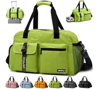 DBPBToU Bolsa Deporte Mujer Hombre con Compartimento para Zapatos de Ventilación, Bolsa Fitness con Compartimento para Ropa Mojada, Bolsa de Viaje Mujer (Verde)