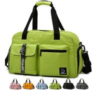 DBPBToU Bolsa Deporte para Mujer y Hombre Con Compartimento para Zapatos y Ropa Mojada - Bolsa de Viaje, Fitness, Fin de Semana y Natación (Verde)