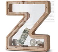 DBPBToU Hucha Madera, Huchas Transparente Personalizada, Hucha Cerdito para Niños, Hucha Billetes Creativa para Regalo de Cumpleaños/Decoración del Hogar/Recuerdo (Z)