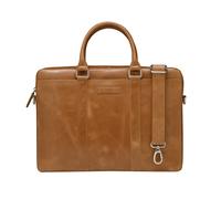 dbramante1928 - Bolso para portátil Nordborg de 15 pulgadas para hombre y mujer - Maletín con correa de hombro desmontable y ajustable - Fabricado en piel auténtica de grano completo, marrón, 15