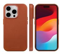 Funda para iPhone 15 Pro de cuero marrón claro - DBRAMANTE1928 - Resistente a los impactos y compatible con MagSafe