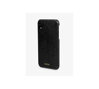 dBramante1928 IPHONE XR Modo Londres Plena Flor Saffiano Funda de Piel Negro