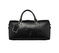 dbramante1928,Kastrup 2ª Gen. Weekender,Bolsa de viaje de piel para hombres y mujeres,Bolsa de viaje con asas de cuero texturizado y correa para el hombro,Diseño danés, Real/Negro