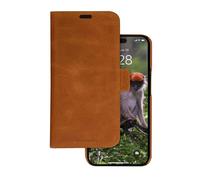 Dbramante1928 Lynge Funda con Tapa para Móvil Cuero de Grano Entero Marrón para Apple iPhone 13 14 15 16e