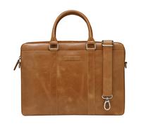 dbramante1928 - Bolso para portátil Nordborg de 15 pulgadas para hombre y mujer - Maletín con correa de hombro desmontable y ajustable - Fabricado en piel auténtica de grano completo, marrón, 15