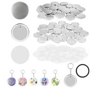 DBREAKS 100 piezas redondas de botones en blanco, 58 mm, kit de insignia y creación de pinzas para máquina de hacer botones