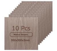 DBREAKS 10PCS Hojas de Madera Contrachapada de Nogal 3mm, 300x300x3mm Tableros de Madera, Tablero de Madera a Medida, Contrachapado Maderas para Bricolaje