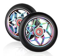 DBREAKS 2x Ruedas de Repuesto para Scooter 110mm, Stunt Scooter Rueda Negro | 110 x 24mm Ruedas para Patinete de Acrobacias, con Rodamientos ABEC-9, Dureza 88A, Adecuadas para Todo Tipo de Scooters