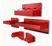 DBREAKS 4 Juego de Bandejas Magnéticas, Estantes magnéticos, Bandeja, Soporte para Toallas de Papel, para Caja de Herramientas, Rojos