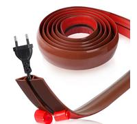 DBREAKS 5 cm x 3 m autoadhesivo, puente para cables de suelo, pequeño y flexible, cubierta para cables, mini canaleta autoadhesiva, protección para todos los cables de red (marrón)