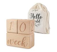 DBREAKS Baby Milestone Blocks, Documentar el crecimiento de su bebé Atrezzo para fotografía de bebés, regalos para recién nacidos y embarazos, creatividad de superficie pulida