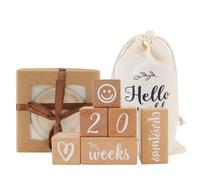 DBREAKS Baby Milestone Blocks, Documentar el crecimiento de su bebé Atrezzo para fotografía de bebés, regalos para recién nacidos y embarazos, creatividad de superficie pulida