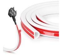 DBREAKS Canaleta Cables Pared Adhesivo 1M, Mini Canaleta de Cables, Esconder Cables, Tapa Cables Pared, Cubre Cables Pared, Canaletas para Cableado, 15mm×11mm Blanco