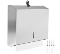 DBREAKS Dispensador Papel Secamanos 28,3×26,3×10 CM, Acero Inoxidable Dispensador Toallas Secamanos, Dispensador de Toallas de Mano, para de 250 a 400 Hojas, para H2 & Z-Fold Papel, Cromado