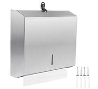 DBREAKS Distributeur Papier Essuie Main 28,3×26,3×10 CM, Distributeur Essuie Main Acier Inoxydable, Distributeur Papier Mural pour Environ 250 à 400 Serviettes, pour Cuisine, Salle de Bain, Brossée