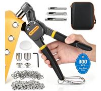 DBREAKS Juego de Ojales para Lonas, 300 Ojales Metalicos 6/10/12 mm, Gris | Remachadora Ojales Metalicos Kit con Sujetador y Punzón, Ojales Metalicos para Lonas, Tiendas de Campaña, Vinilo y Piel