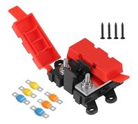 DBREAKS Portafusibles Midi de 2 compartimentos Incluye fusibles de 30 A, 60 A y 100 A con cubierta de goma de silicona, distribuidor de cobre, para barco, caravana