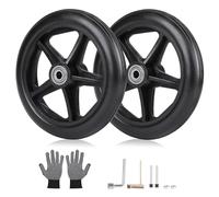 DBREAKS Rueda de repuesto para andador, ruedas delanteras, 2 ruedas de repuesto sólidas, rueda delantera de 150 mm, silla de ruedas para sillas de ruedas, andadores, andadores, juego de ruedas (negro)