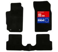 DBS 1763181 Alfombrillas de coche - A medida - Alfombrillas para coche - 3 uds. - Antideslizante - Moqueta en negro 900 g/m² - Aspecto terciopelo - Modelo Star