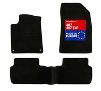 DBS 1763182 Alfombrillas de coche - A medida - Alfombrillas para coche - 3 uds. - Antideslizante - Moqueta en negro 900 g/m² - Aspecto terciopelo - Modelo Star