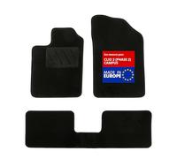 DBS 1763185 Alfombrillas de coche - A medida - Alfombrillas para coche - 3 uds. - Antideslizante - Moqueta en negro 900 g/m² - Aspecto terciopelo - Modelo Star