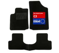 DBS 1763193 Alfombrillas de coche - A medida - Alfombrillas para coche - 3 uds. - Antideslizante - Moqueta en negro 900 g/m² - Aspecto terciopelo - Modelo Star