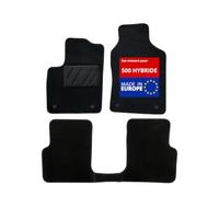 DBS 1763621 Alfombrillas de coche - A medida - Alfombrillas para coche - 3 uds. - Antideslizante - Moqueta en negro 900 g/m² - Aspecto terciopelo - Modelo Star