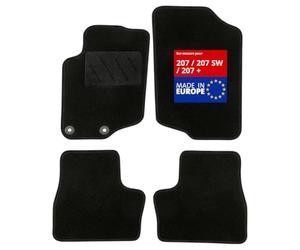 DBS 1765681 Alfombrillas de coche - A medida - Alfombrillas para coche - 4 uds. - Moqueta en negro 600 g/m² - Modelo One