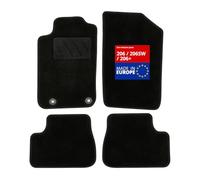 DBS 1765687 Alfombrillas de coche - A medida - Alfombrillas para coche - 4 uds. - Moqueta en negro 600 g/m² - Modelo One